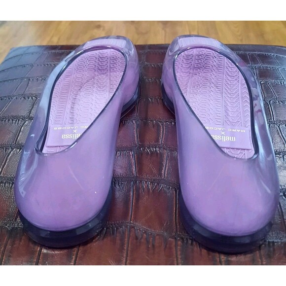Rare MARC JACOBS + MELISSA Collab LILAC Ruby Ballerina Flats Designer Sz 8 XLNT - Picture 9 of 12
